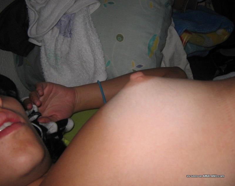 Gorgeous brunette teen posing nude